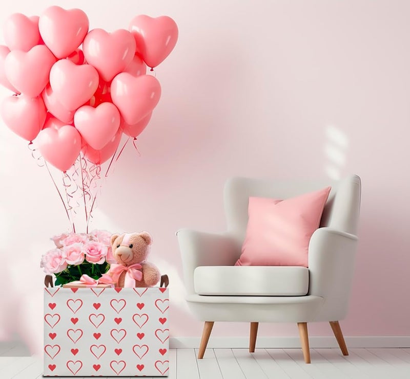 CLOCOR Rectangular Valentine's Day Basket Empty,Gift Basket for Kids,Boyfriend,Girlfriend,Waterproof Hearth Printed Storage Basket with Handles,Room Decor(Love) - Image 5